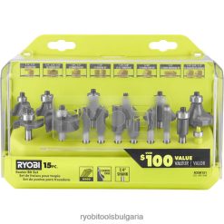 аксесоари бг RYOBI 15 бр. комплект битове за рутер 6HNVZ2764