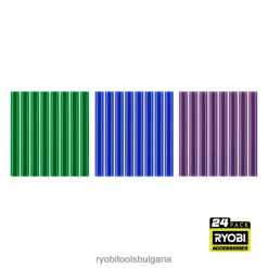 аксесоари бг RYOBI 24 бр. лепилни пръчки със студен цвят в пълен размер 6HNVZ2743