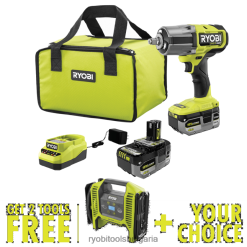 електрически инструменти бг RYOBI 18v one+ hp безчетков 4-режимен 1/2 комплект ударни ключове с висок въртящ момент с безплатен 18v one+ двуфункционален надувател/дефлатор и безплатен инструмент по из
